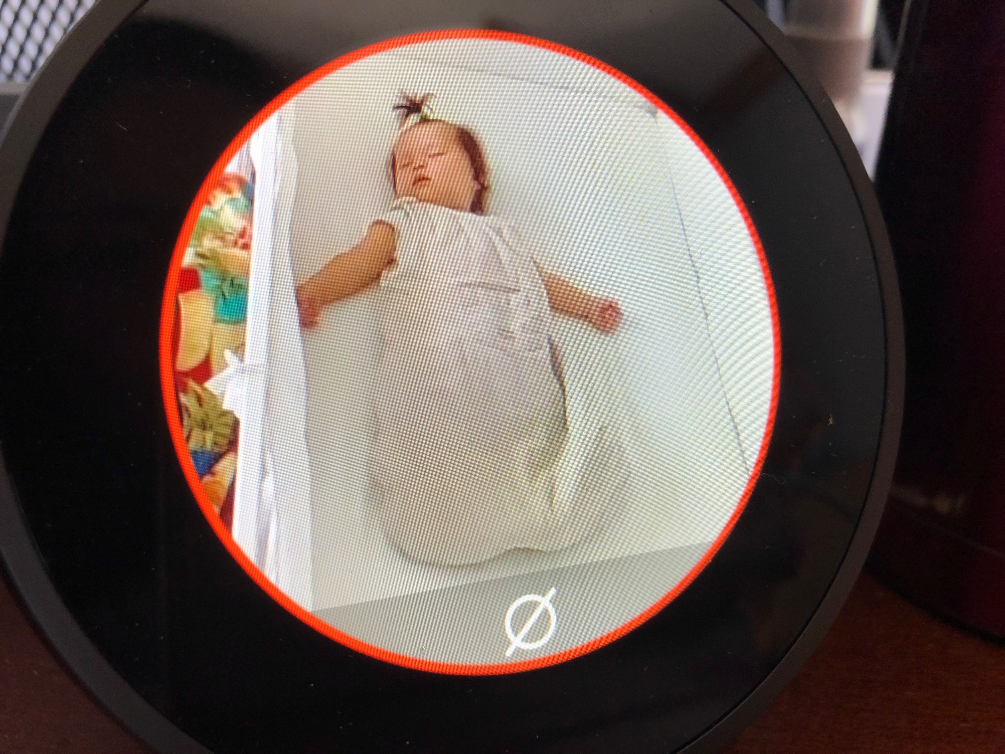 View of Baby Through Sleep Monitor While Sleep Training