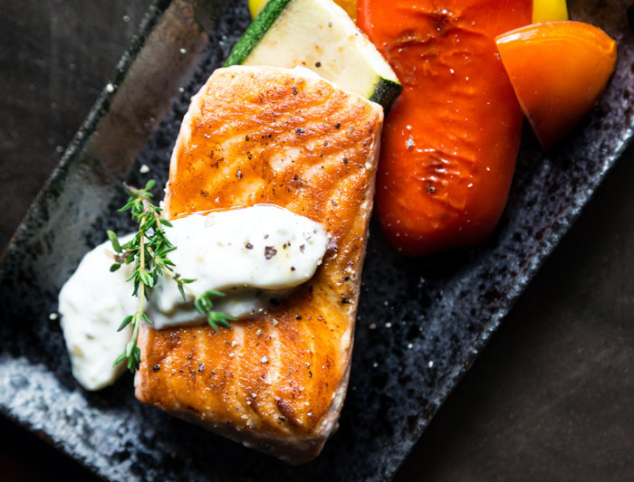 Healthy Salmon Dinner on a Plate
